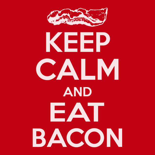 Keep Calm and Eat Bacon T-Shirt RED
