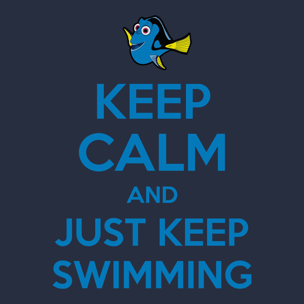 Keep Calm and Just Keep Swimming T-Shirt Navy