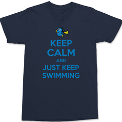 Keep Calm and Just Keep Swimming T-Shirt Navy