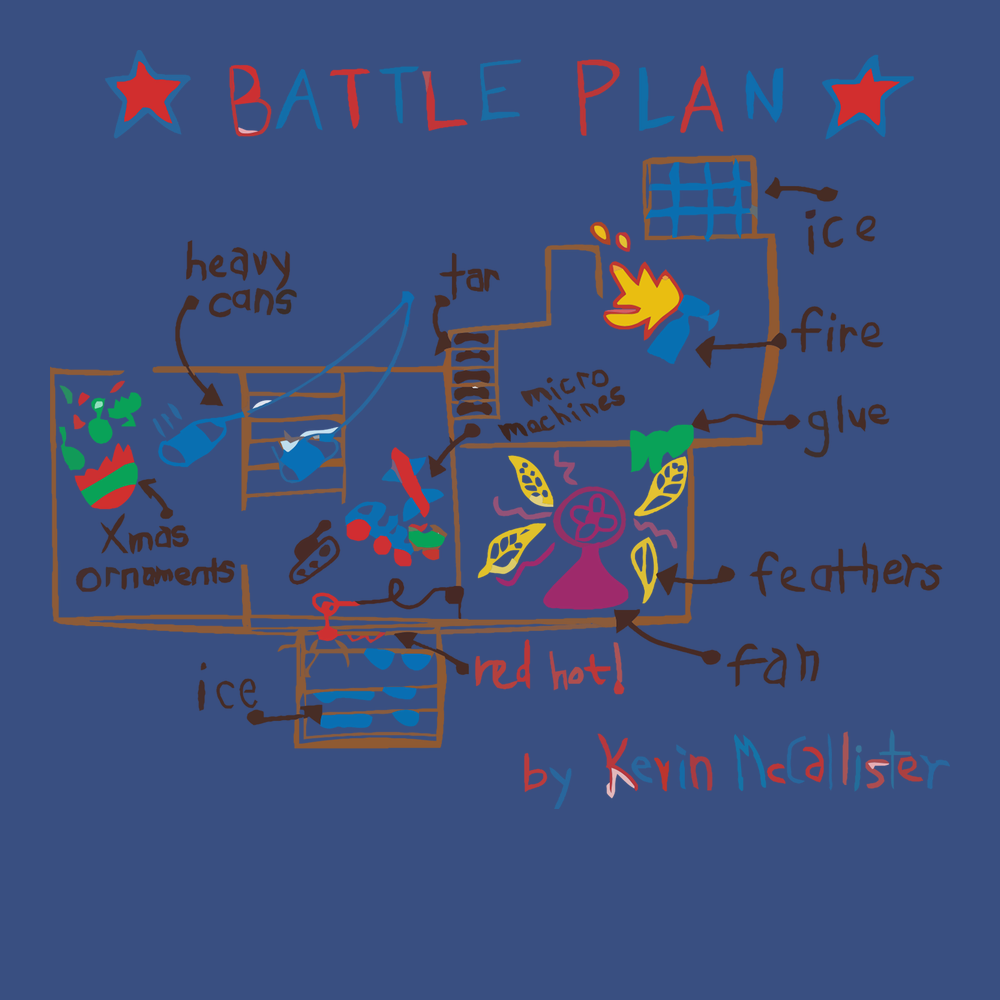 Kevin Mccallister's Battle Plan T-Shirt BLUE