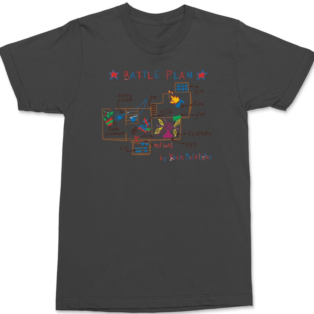 Kevin Mccallister's Battle Plan T-Shirt CHARCOAL