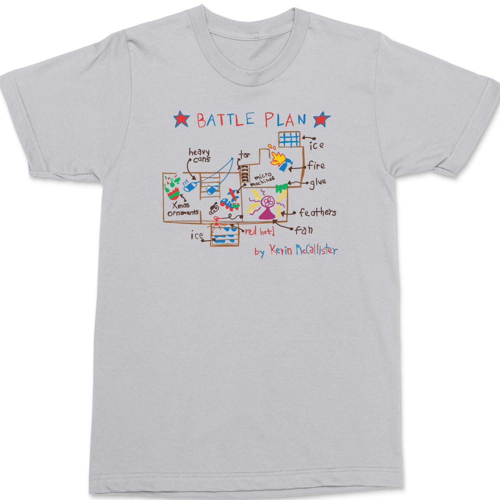 Kevin Mccallister's Battle Plan T-Shirt SILVER