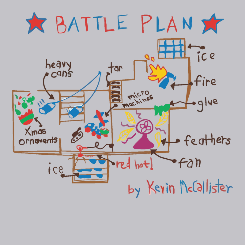 Kevin Mccallister's Battle Plan T-Shirt SILVER