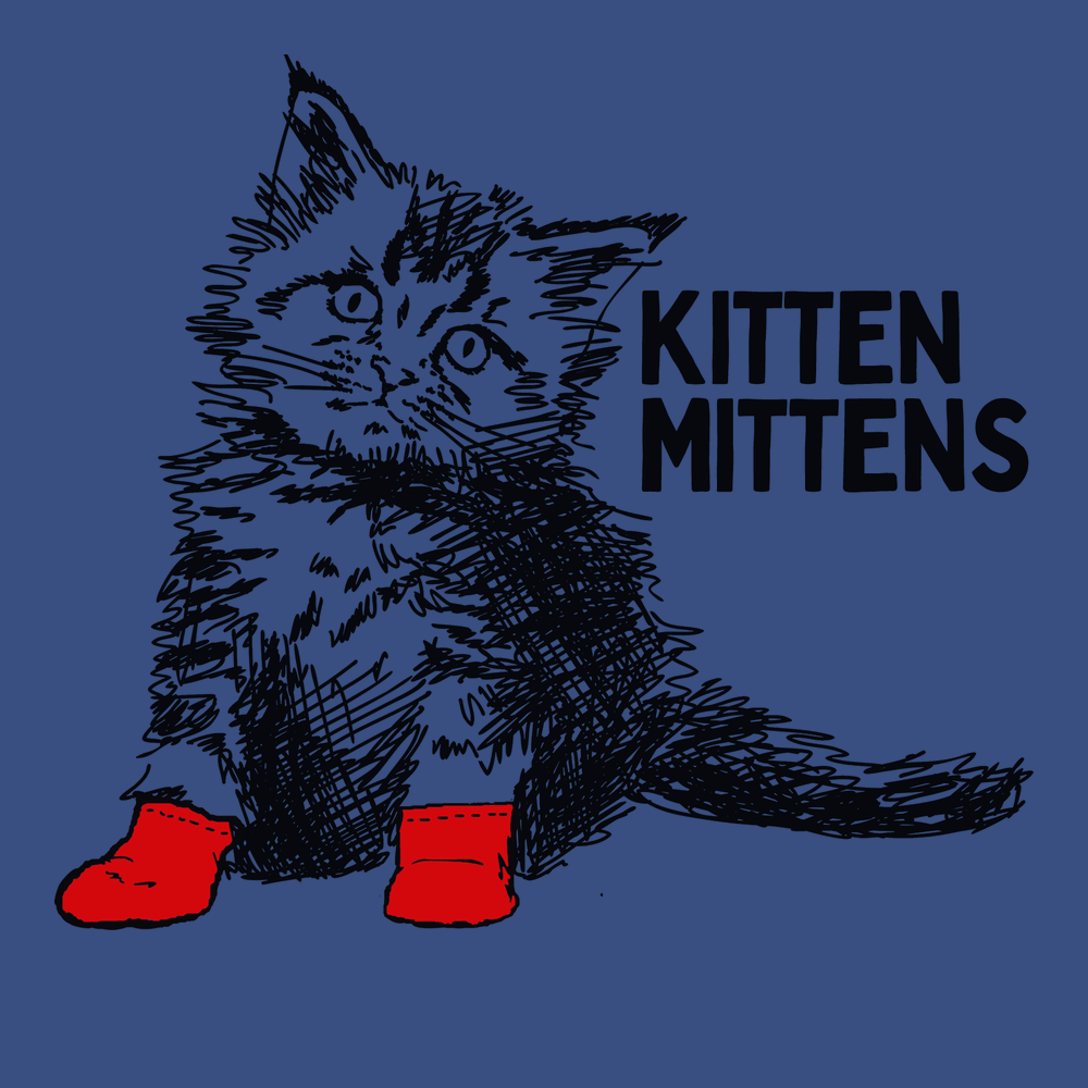 Kitten Mittens T-Shirt BLUE