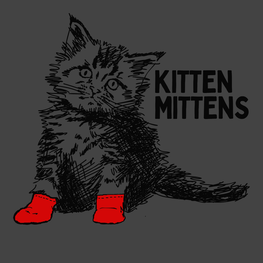 Kitten Mittens T-Shirt CHARCOAL