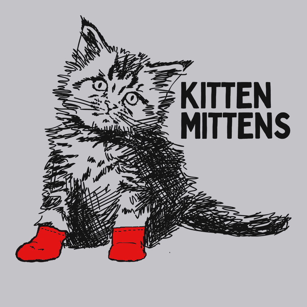Kitten Mittens T-Shirt SILVER