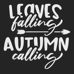 Leaves Falling Autumn Calling T-Shirt BLACK
