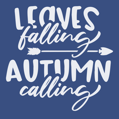Leaves Falling Autumn Calling T-Shirt BLUE