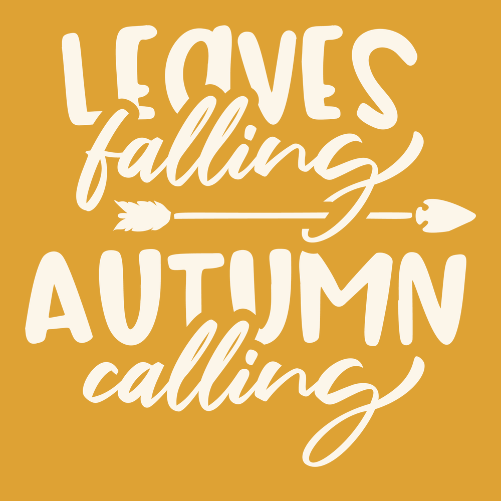 Leaves Falling Autumn Calling T-Shirt GOLD