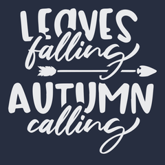 Leaves Falling Autumn Calling T-Shirt NAVY