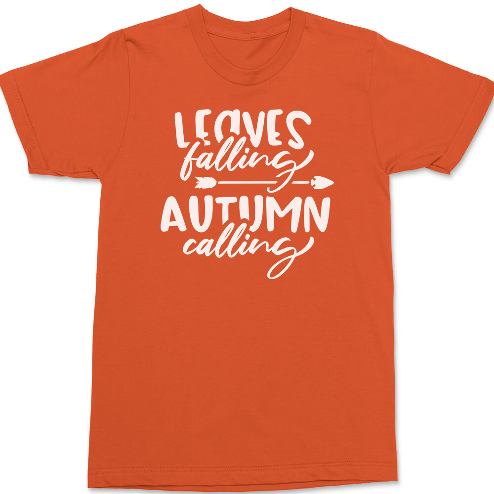 Leaves Falling Autumn Calling T-Shirt ORANGE