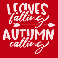 Leaves Falling Autumn Calling T-Shirt RED