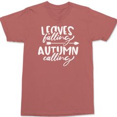 Leaves Falling Autumn Calling T-Shirt TERRACOTTA