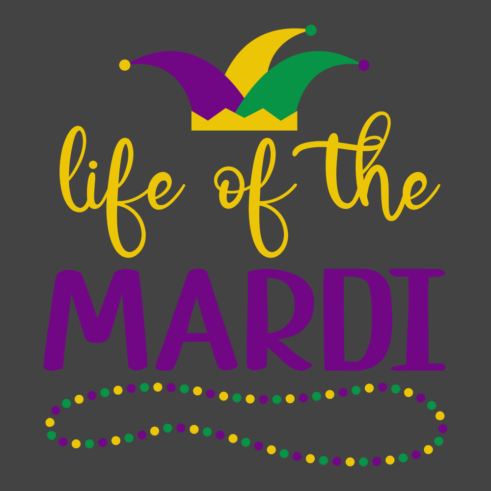 Life of the Mardi Gras T-Shirt CHARCOAL
