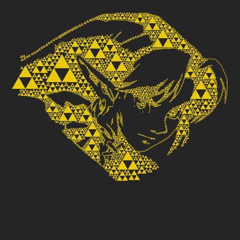 Link Fractal Mosaic T-Shirt BLACK