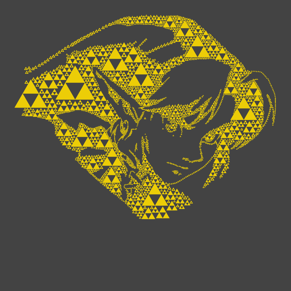 Link Fractal Mosaic T-Shirt CHARCOAL