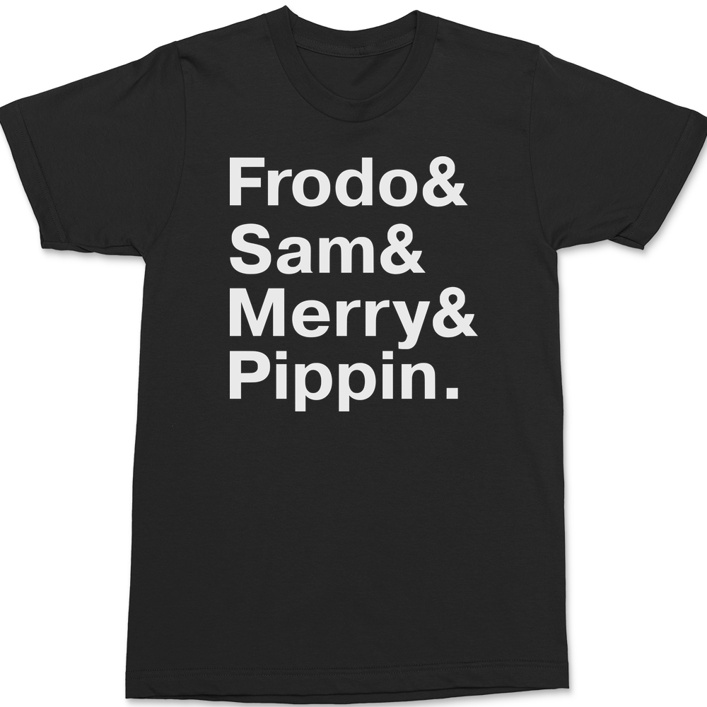 Lord of the Rings Hobbit Names T-Shirt BLACK