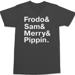 Lord of the Rings Hobbit Names T-Shirt CHARCOAL