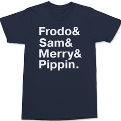 Lord of the Rings Hobbit Names T-Shirt NAVY