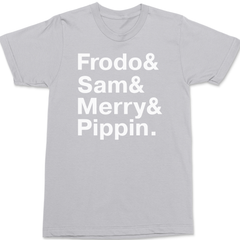 Lord of the Rings Hobbit Names T-Shirt SILVER