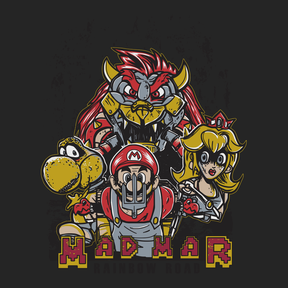 Mad Mar Rainbow Road T-Shirt BLACK