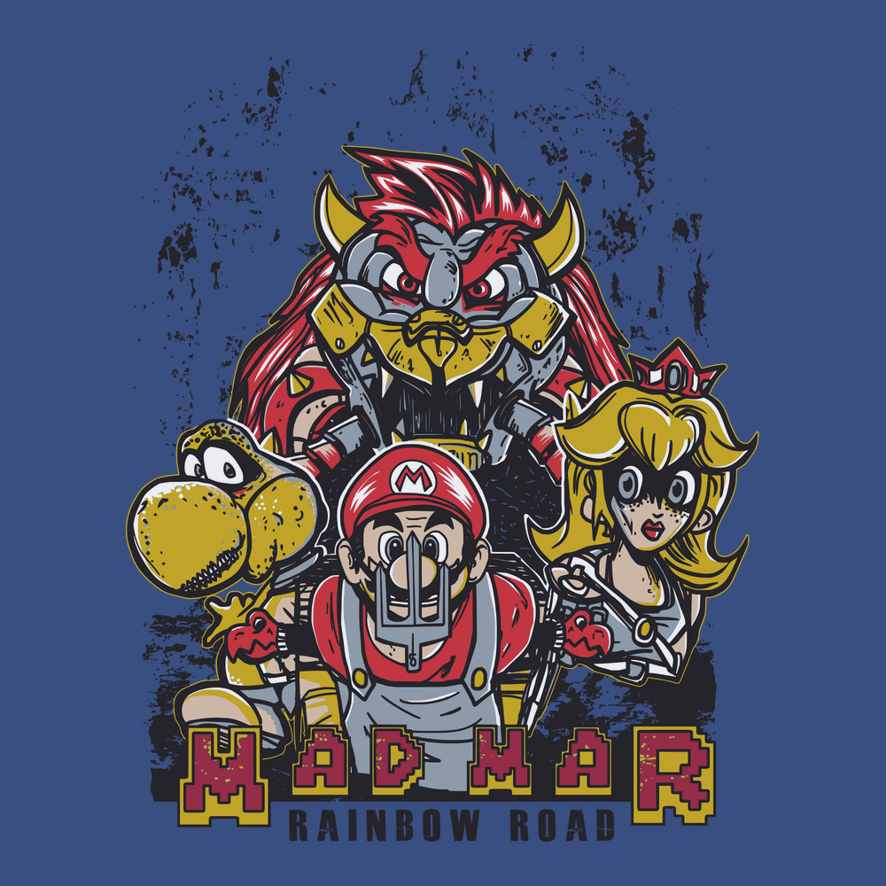 Mad Mar Rainbow Road T-Shirt BLUE