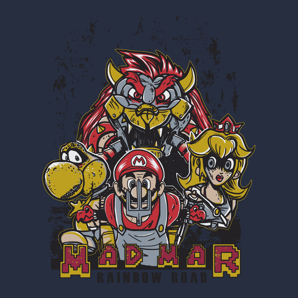Mad Mar Rainbow Road T-Shirt NAVY