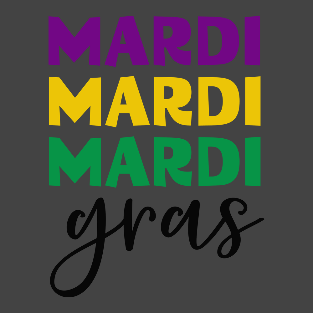 Mardi Gras Bold T-Shirt CHARCOAL