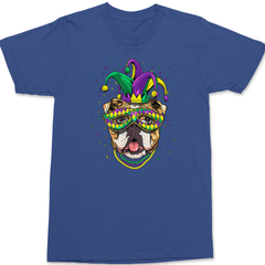 Mardi Gras Bulldog T-Shirt BLUE