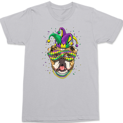 Mardi Gras Bulldog T-Shirt SILVER