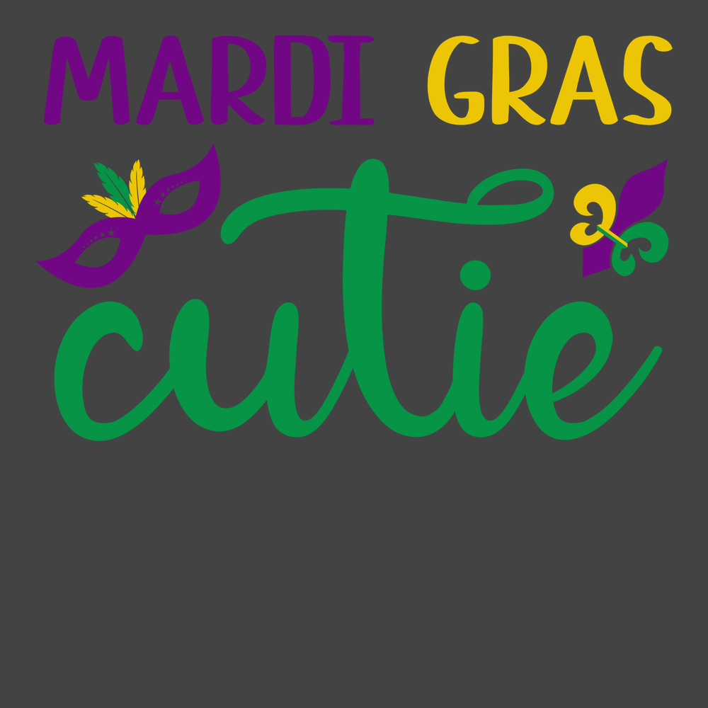Mardi Gras Cutie T-Shirt CHARCOAL
