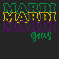 Mardi Gras Outline T-Shirt BLACK