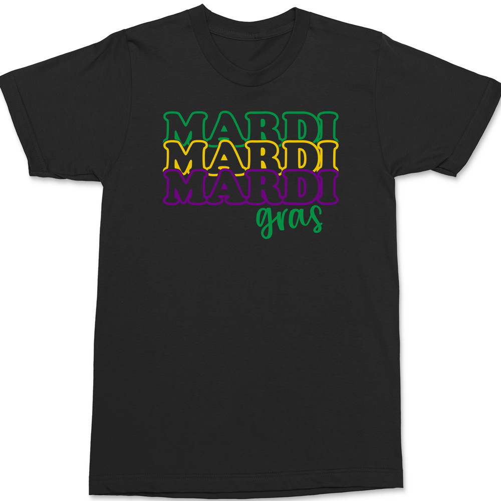 Mardi Gras Outline T-Shirt BLACK