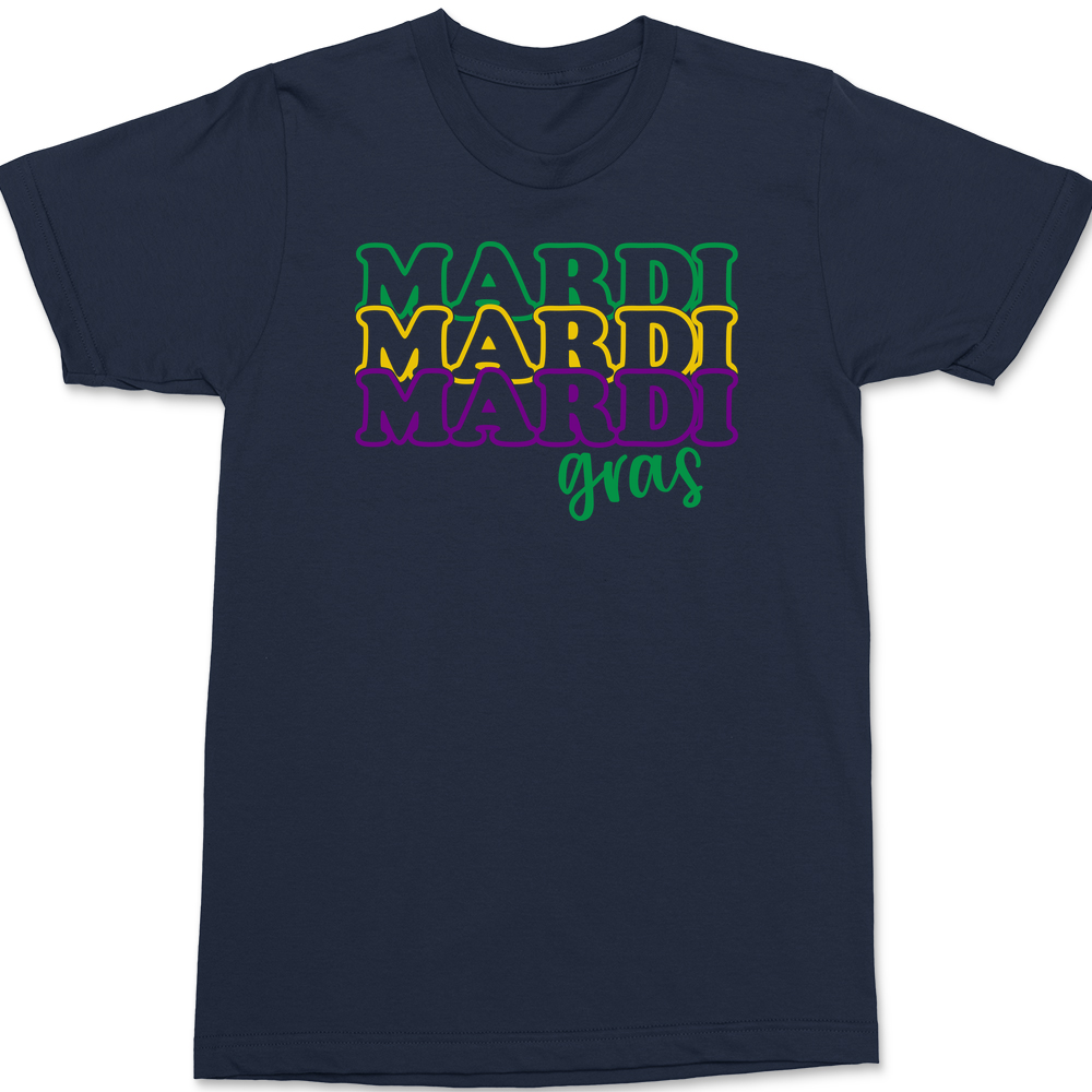 Mardi Gras Outline T-Shirt NAVY