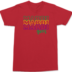 Mardi Gras Outline T-Shirt RED