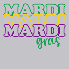Mardi Gras Outline T-Shirt SILVER