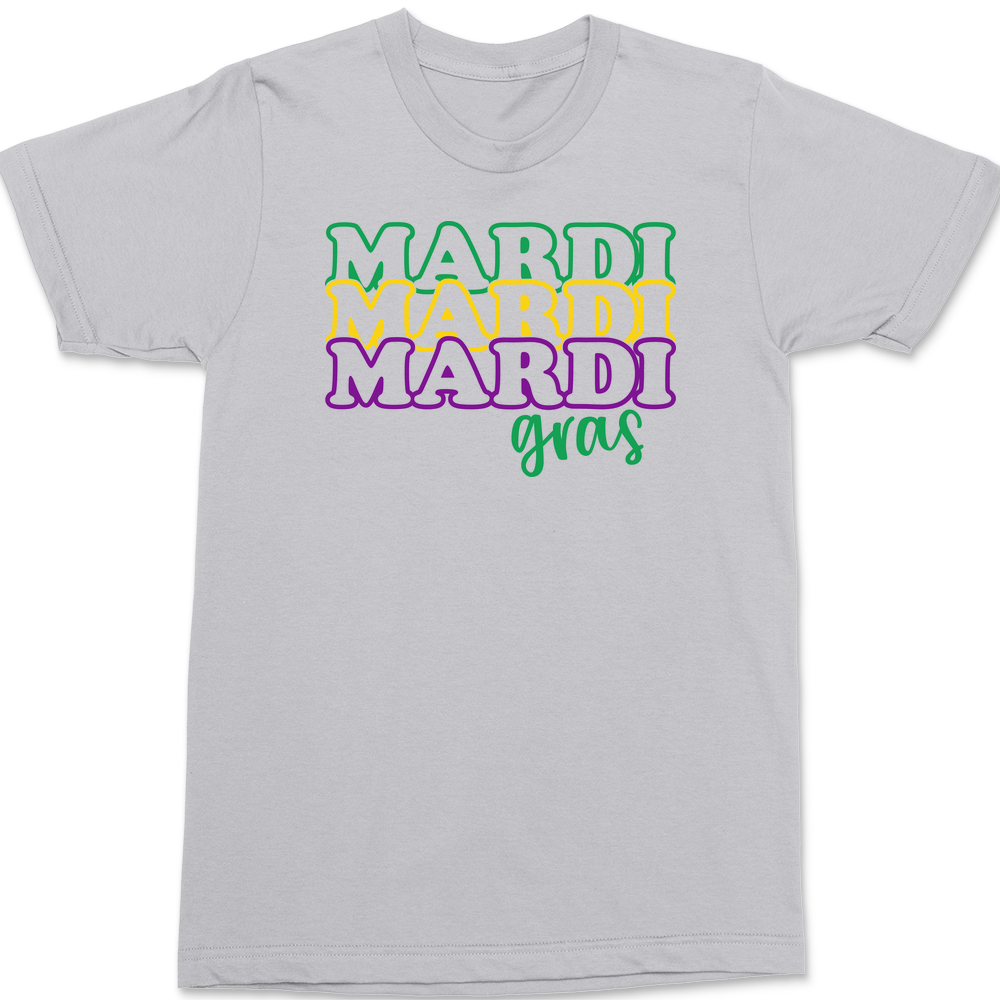 Mardi Gras Outline T-Shirt SILVER