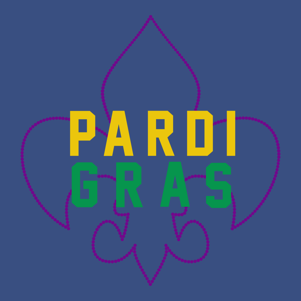 Mardi Gras Pardi Gras T-Shirt BLUE