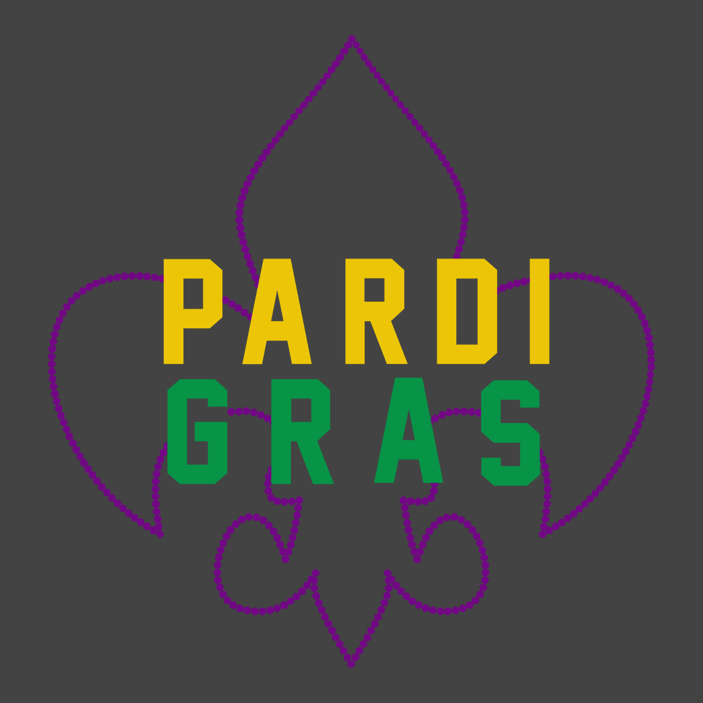 Mardi Gras Pardi Gras T-Shirt CHARCOAL