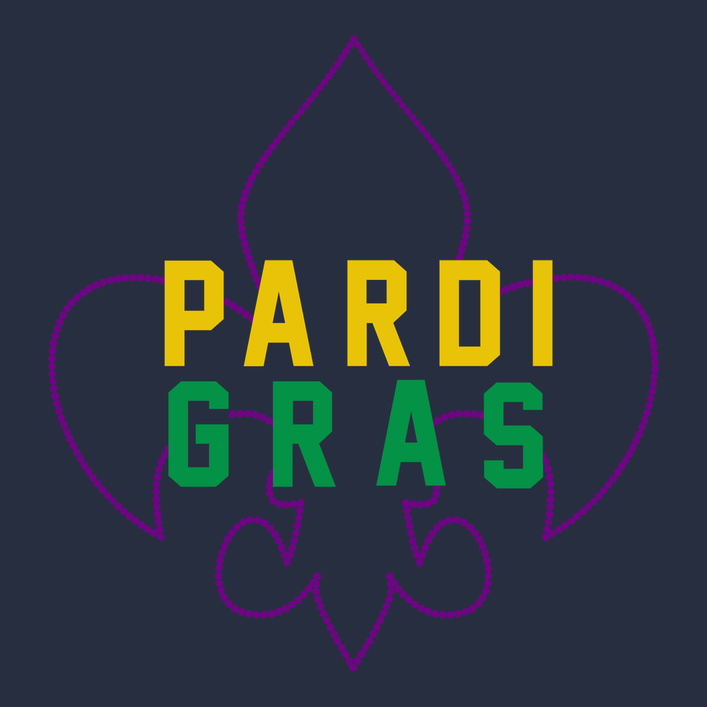 Mardi Gras Pardi Gras T-Shirt NAVY