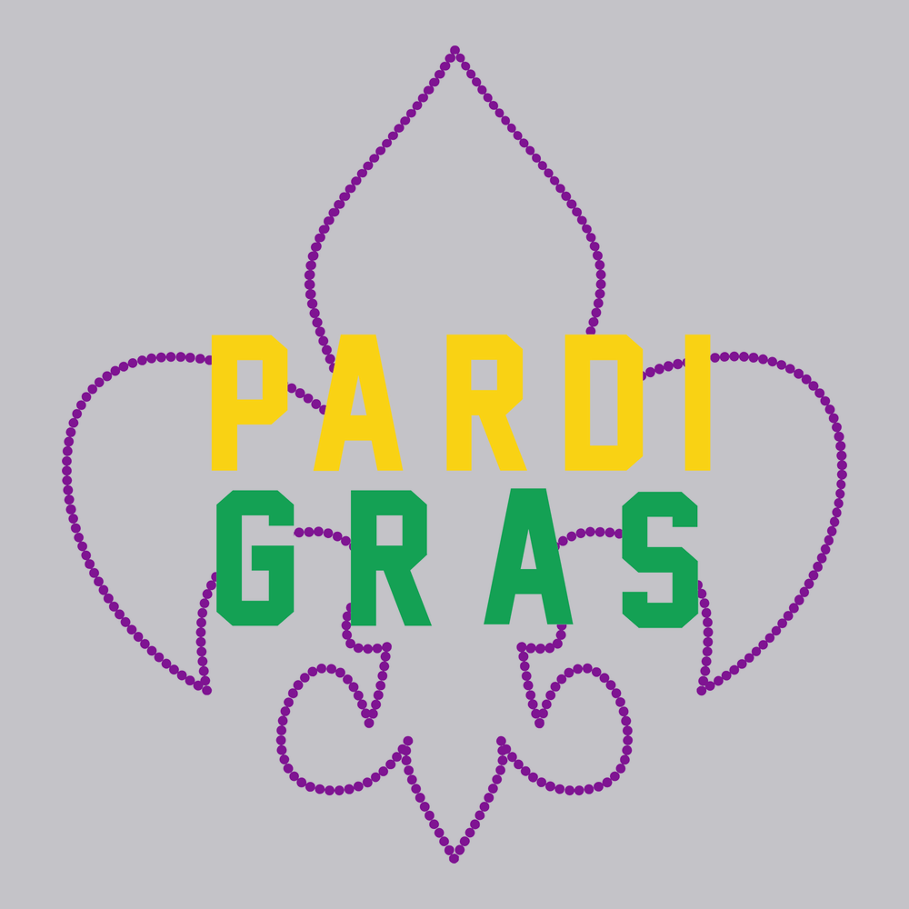 Mardi Gras Pardi Gras T-Shirt SILVER