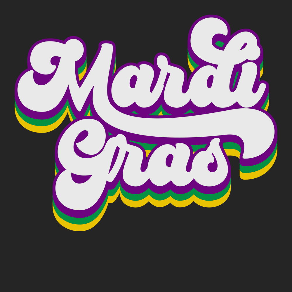 Mardi Gras Retro T-Shirt BLACK