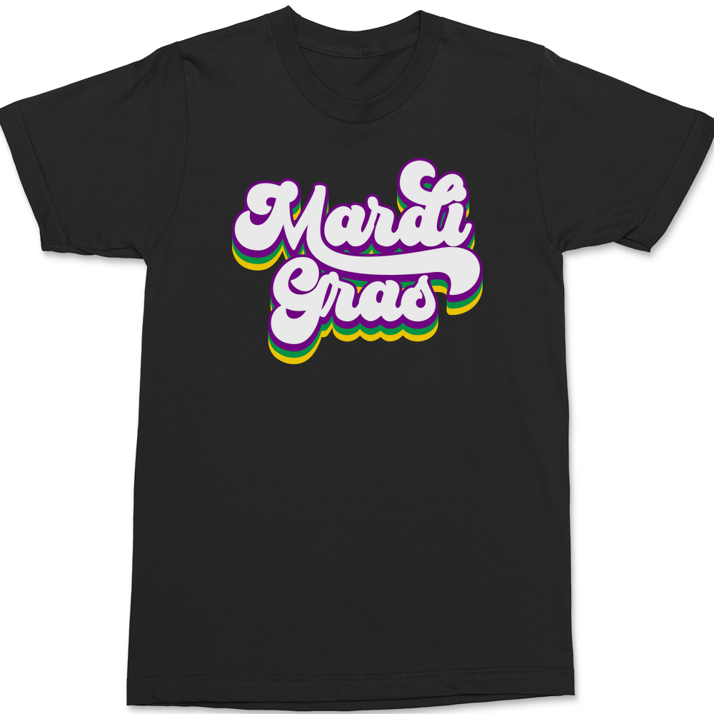 Mardi Gras Retro T-Shirt BLACK