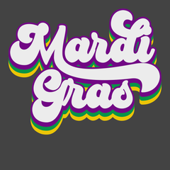Mardi Gras Retro T-Shirt CHARCOAL