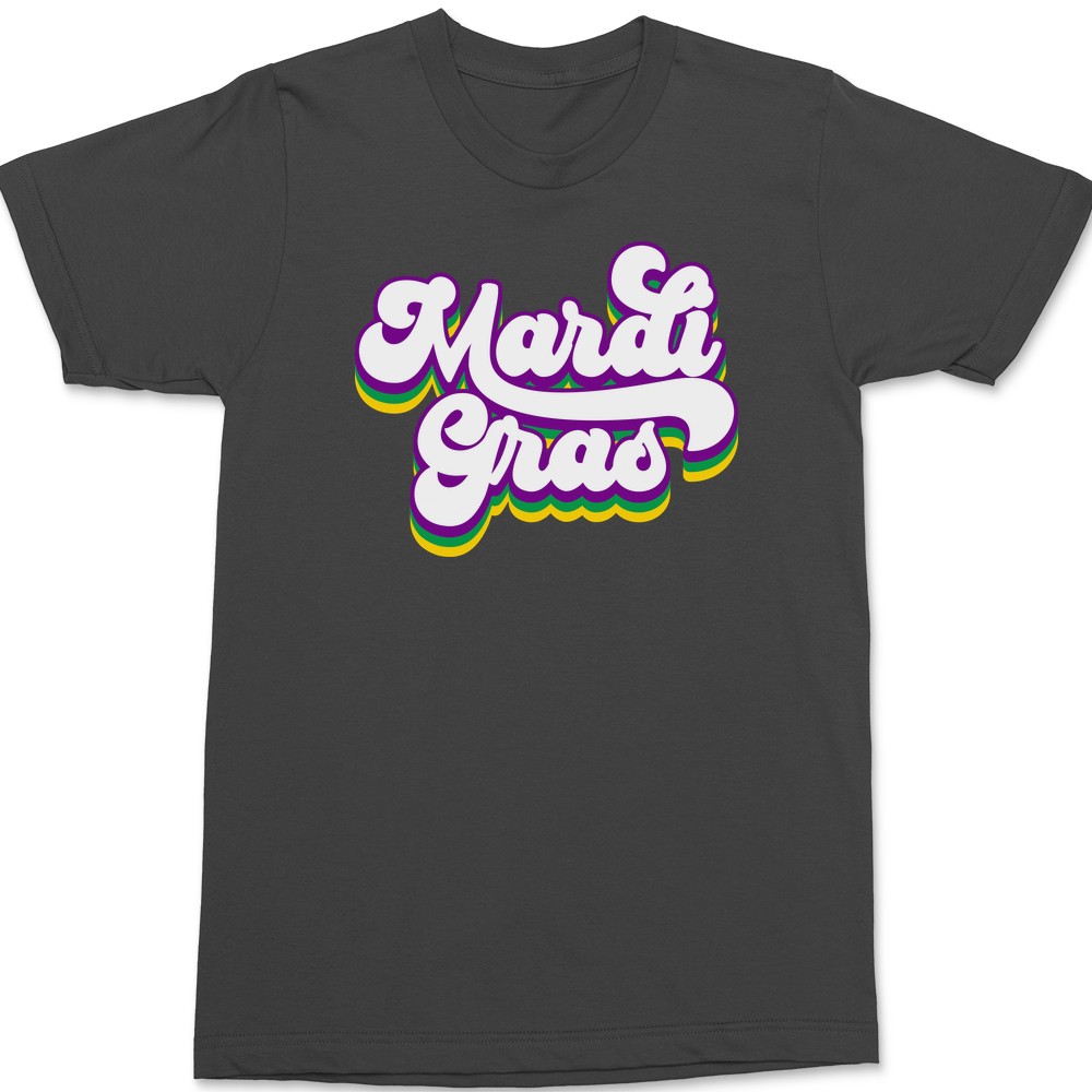 Mardi Gras Retro T-Shirt CHARCOAL