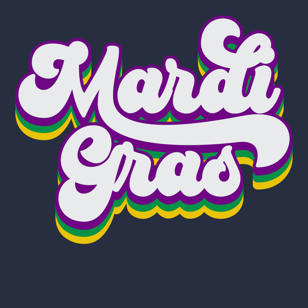 Mardi Gras Retro T-Shirt NAVY
