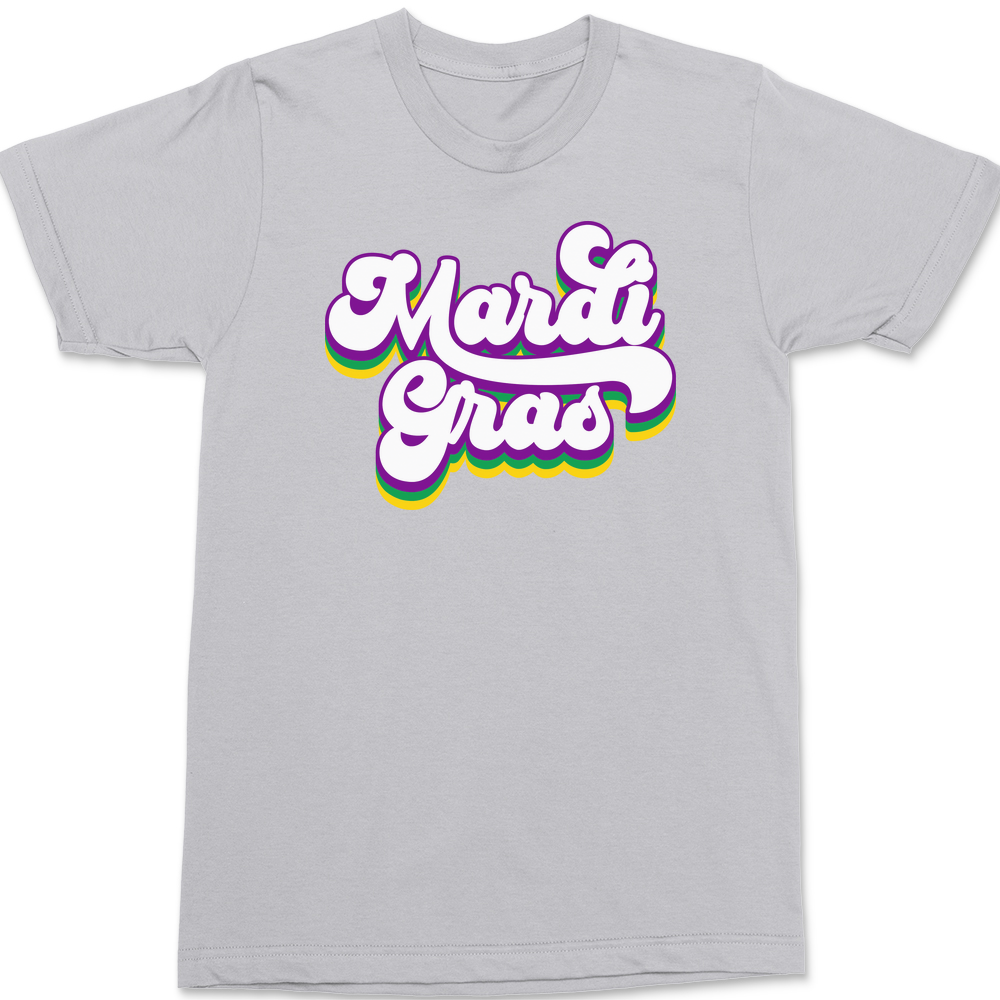 Mardi Gras Retro T-Shirt SILVER
