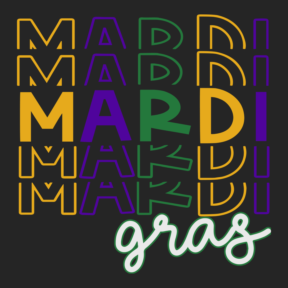 Mardi Gras Stack T-Shirt BLACK