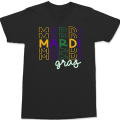 Mardi Gras Stack T-Shirt BLACK