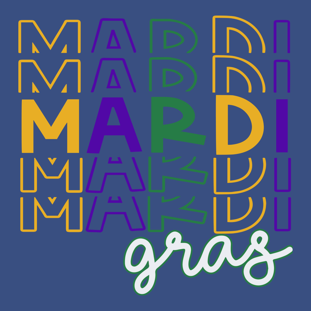 Mardi Gras Stack T-Shirt BLUE